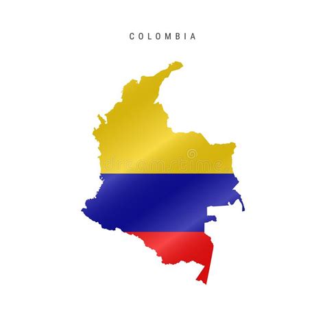Colombia Detailed Flag Map Detailed Silhouette Waving Flag Vector