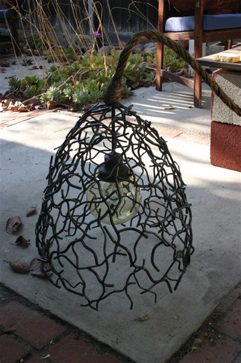 Can a bird build a nest in a light fixture? Outdoor Hanging Bird's Nest Light Fixture - Eclectic ...