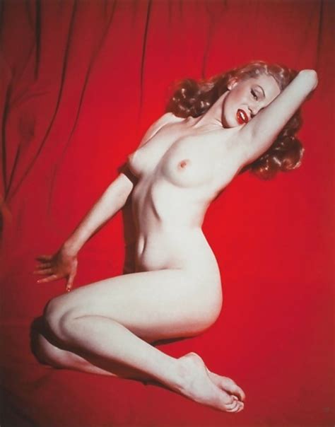 Marilyn Monroe Nude On Red Velvet Photo