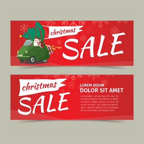 Merry Christmas And Happy New Year Sale Card Design Stock Vector