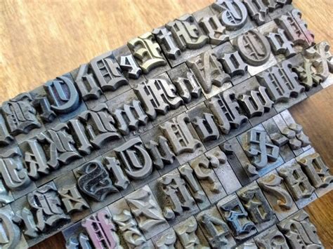 Antique Letterpress Letter Blocks Engravers Old English Etsy