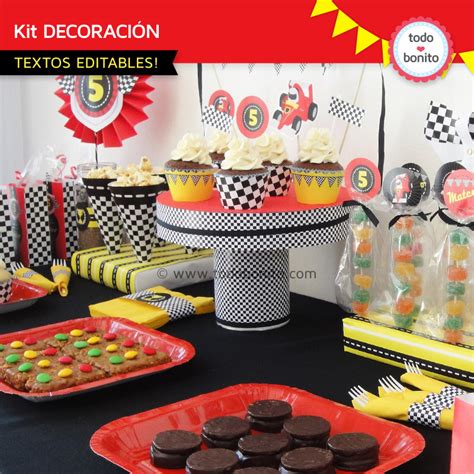 Ideas de decoración para un cumpleaños de cars. Decoración de cumpleaños de autos de carrera para imprimir ...