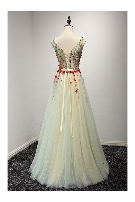 Other timeless styles include elegant long formal gowns with lace, sleeved long cocktail dresses, and strapless simple prom dresses. Different Long Yellow Prom Dress With Green Beading And ...