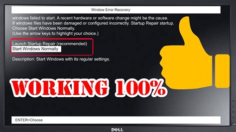 Launch Startup Repair Recommended Start Windows Normally ซ่อมวินโดว์7