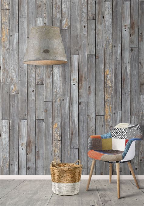 Rustic Wood Panels Wallpaper Design By Milton And King