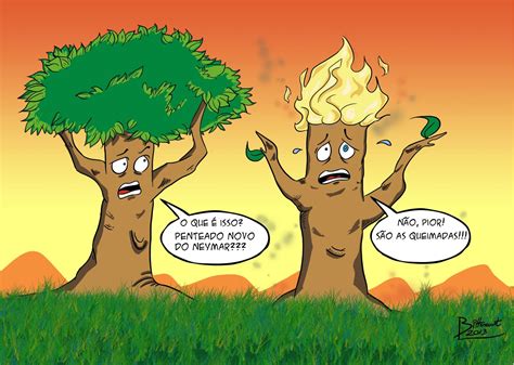 Bittencartoons Cartoon Ambiental Queimando A Cuca