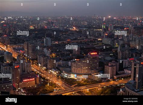Views Of Beijing City At Dusk From The Observation Deck Of China
