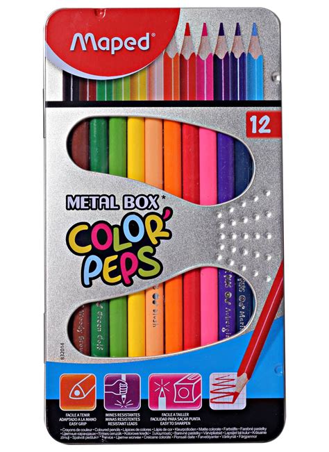 Maped Colorpeps Colour Pencil Set Of 12 Metal Box