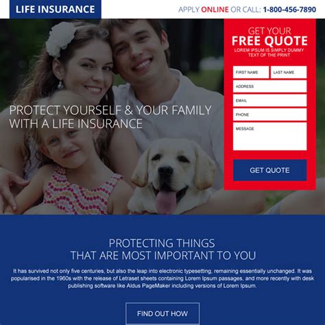 Download online free life insurance quote responsive landing page