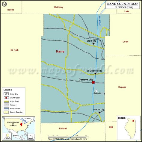Kane County Map Illinois
