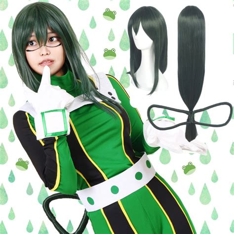 My Hero Academia Tsuyu Asui 蛙吹 梅雨 Cosplay Green Figure 8 Styles Anime Wigs