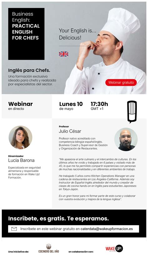 Wake Up Y Concurso Cocinero Del Año Lanzan Un Curso De Inglés Dirigido