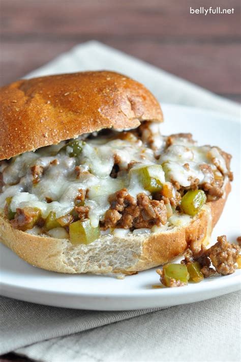 Definitely drain your meat after browning. Philly Cheese Steak Sloppy Joes