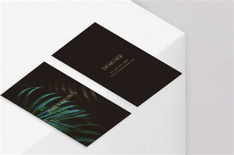 Canva Classy Black Gold Green Business Card Template Etsy In 2020