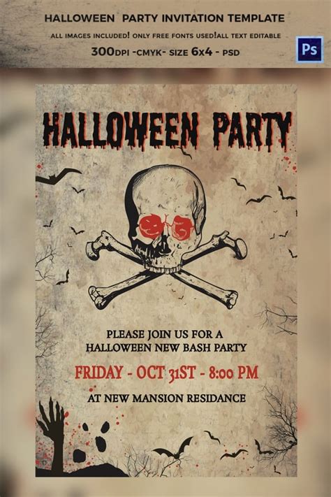 Scary Halloween Invitation Templates Free Printable Templates
