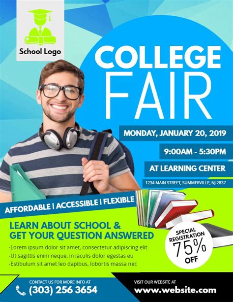 College Fair Flyer Template College Poster Admissions Poster Flyer