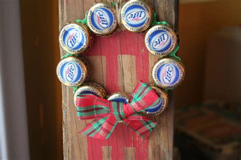 Miller Lite Beer Bottle Cap Christmas Ornament Beer Bottle Cap Crafts