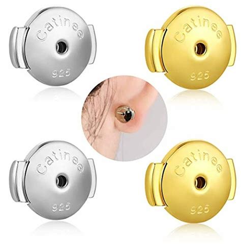 2 Pairs Sterling Silver Locking Secure Earring Backs For Diamond Studs