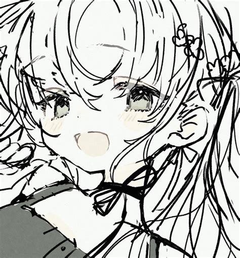 ᐢᐢ Bnw Anime Pfp Anime Sketch Art Tutorials Drawing Cute Drawings