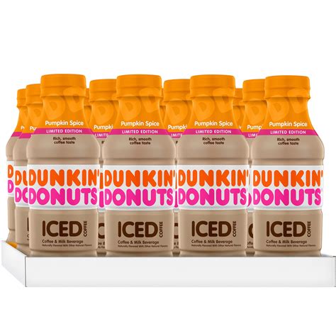 Dunkin Donuts Pumpkin Spice Iced Coffee Bottles 137 Fl Oz 12 Pack