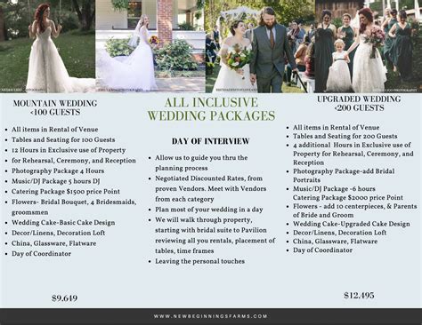 New Beginnings Historic Farm Nc Wedding Packages