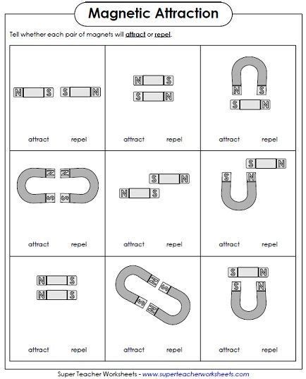 Magnetism activities from SuperTeacherWorksheets.com. Which magnets