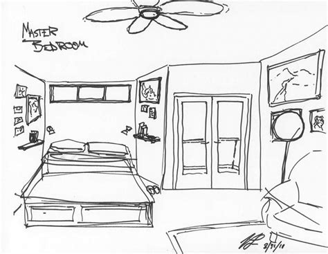 One point perspective drawing the ultimate guide. Simple Bedroom Drawing Design Sketches Bedroom Corepad ...