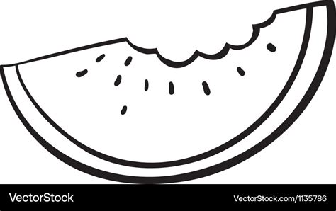 A Watermelon Slice Sketch Royalty Free Vector Image