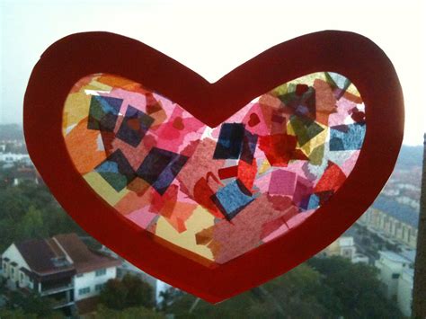 Preschool Crafts For Kids Valentines Day Heart Sun Catcher Craft