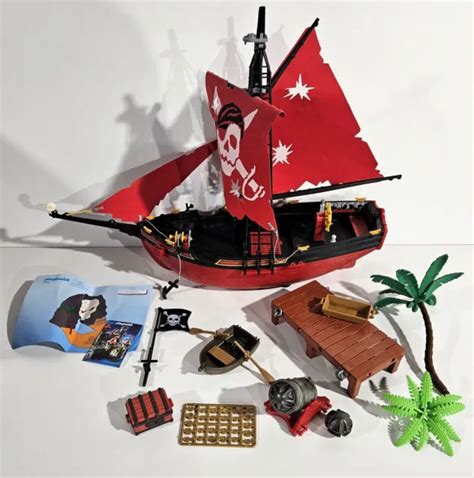 PLAYMOBIL RED Corsair Pirate Ship INCOMPLETE Bonus Pirate Set Parts PicClick