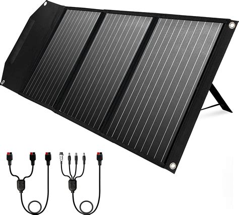 Rockpals 60w Foldable Solar Panel With Etfe Technology Parallel Cable