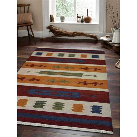 Loon Peak Runner Clare Southwestern Handmade Flatweave Wool Multicolor