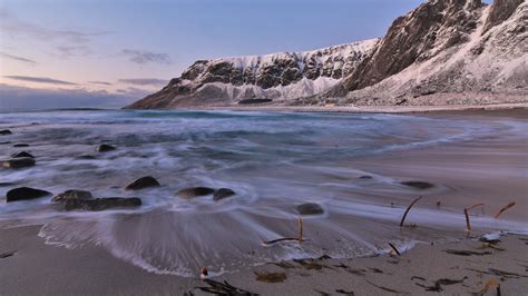 2560x1440 A Calm Morning On Unstad Beach 5k 1440p Resolution Hd 4k