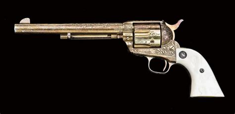Extremely Rare Factory Engraved Inscribed And Gold Plated Colt Single