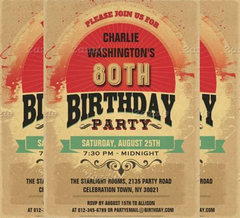 26+ 80th Birthday Invitation Templates – Free Sample, Example, Format