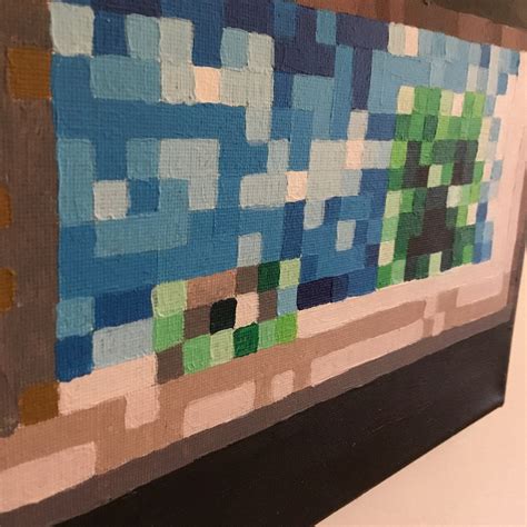 Minecraft Painting Original Art Acrylic On Canvas Etsy
