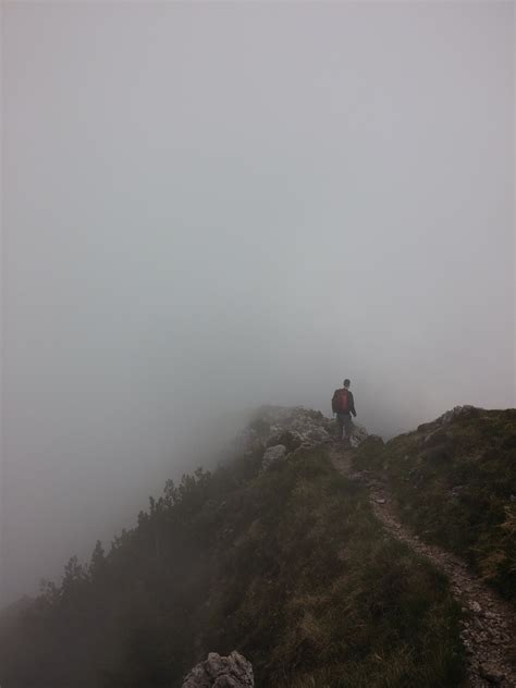 Free Images Nature Path Person Mountain Fog Mist Hiking