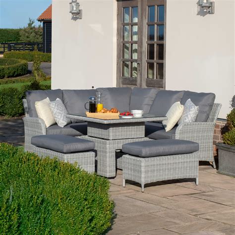 Be it your living room, small dining space or any other location, these weatherproof table are perfectly suited weatherproof table should always look refreshing, unique and elegant, as that is where you. Maze Rattan - Ascot Square Corner Dining - With Rising ...