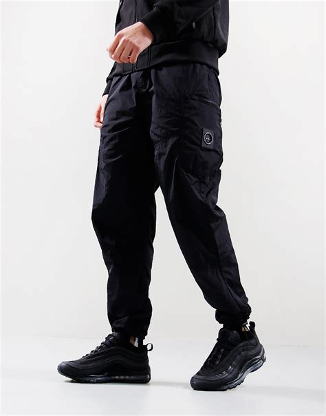 Shop Krinkle Nylon Cargo Pants Black Marshall Artist