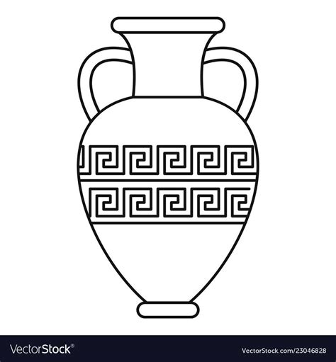 Ancient Vase Icon Outline Ancient Vase Vector Icon For Web Design