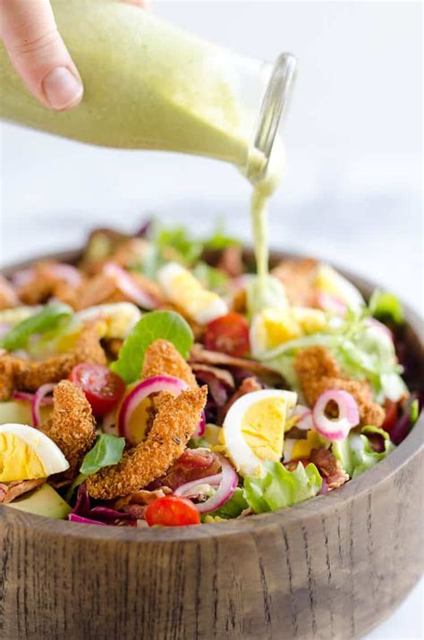 Crispy Chicken And Avocado Cobb Salad Healthy Airfryer Recipe