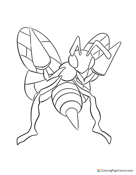 Pokemon Beedrill Coloring Page Coloring Page Central