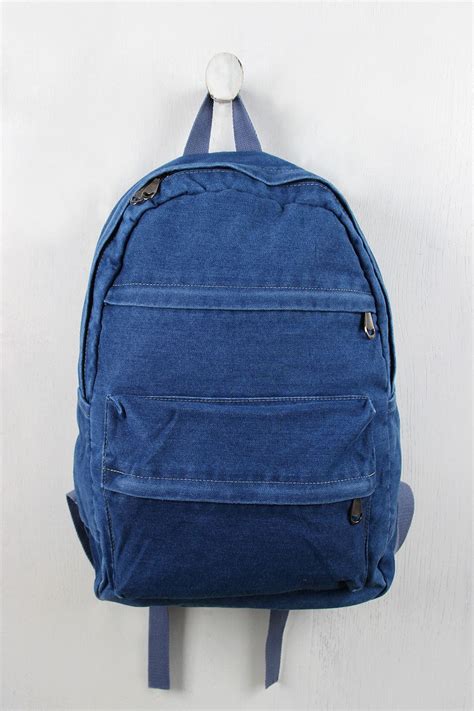 Multi Pocket Denim Backpack Denim Backpack Backpacks Vintage Backpacks