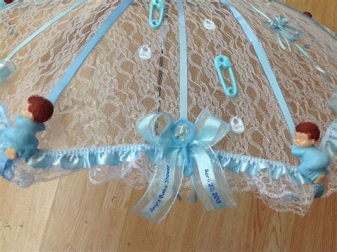 You may rent our products for as many or as few days as you need, however, there is a one week (7 nights) minimum. 36" Personalized White Lace baby shower umbrella Blue ...