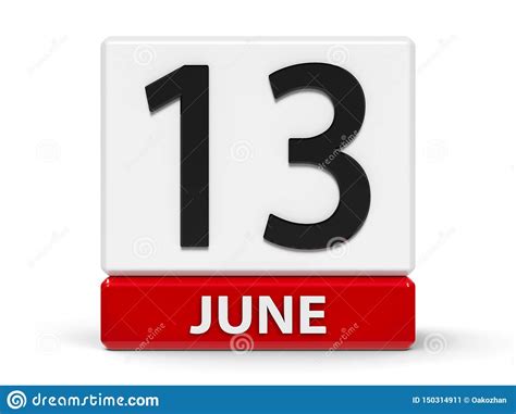 Cubes Calendar 13th June Stock Illustration Illustration Of