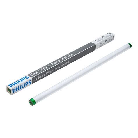 More energy efficient fluorescent t8 lamps can have a rated lifespan of up to 84,000 hours. Philips 2 ft. 15-Watt T8 Cool White (4100K) Linear Fluorescent Light Bulb-391086 - The Home Depot