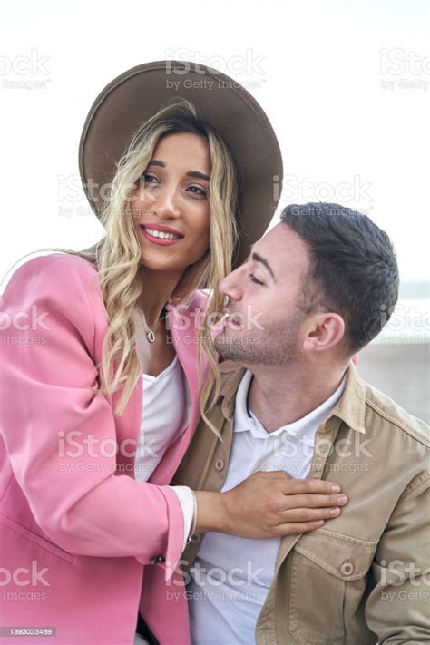 Closeup Of A Young Couple In Love On The Beach Stock Photo Download