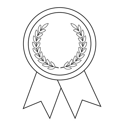 Simple Illustration Of Award Medal With Ribbons For Winners 3399389