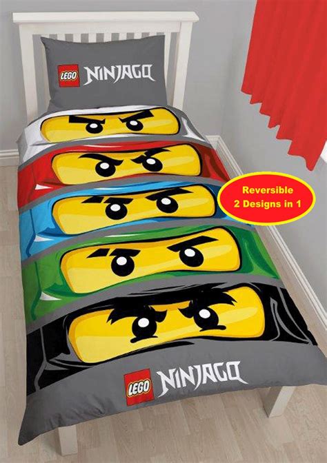 Lego Ninjago Eyes Single Panel Duvet And Pillowcase Bedding Set