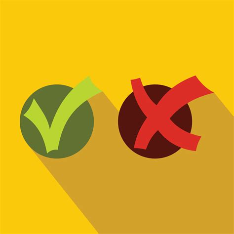 Yes No Check Marks Icon Flat Style 14073468 Vector Art At Vecteezy